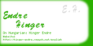 endre hinger business card